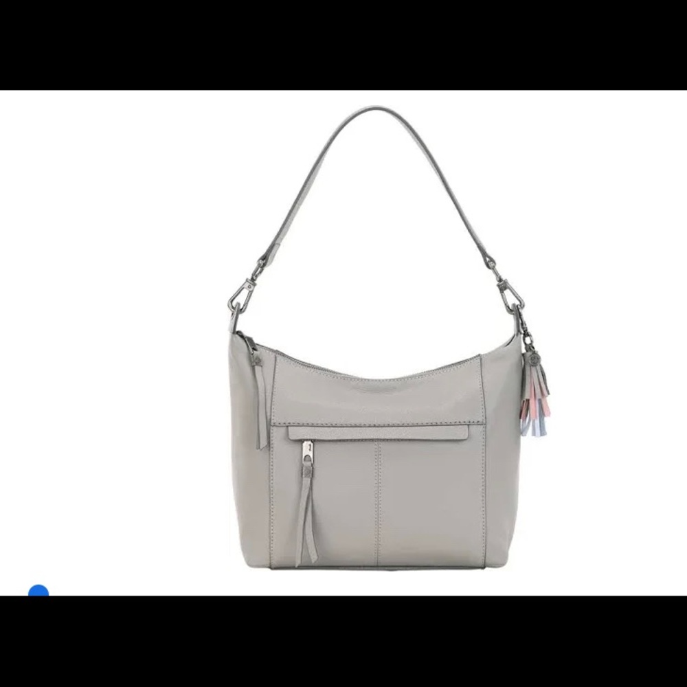 New The Sak Alameda Hobo Dove Leather woman’s tassel feather keychain